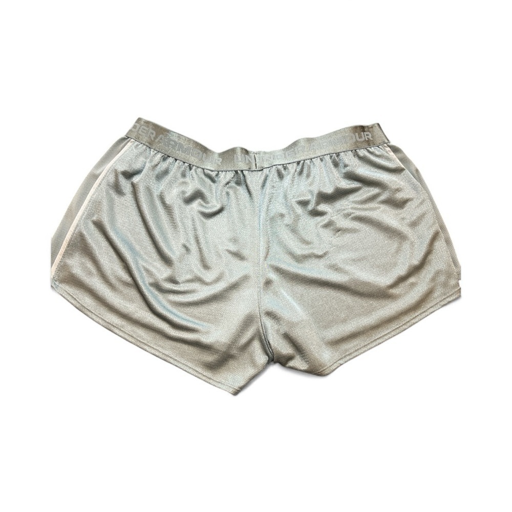 ❗️Under Armour Women's Light Gray/Green Athletic Shorts - Picture 3 of 4